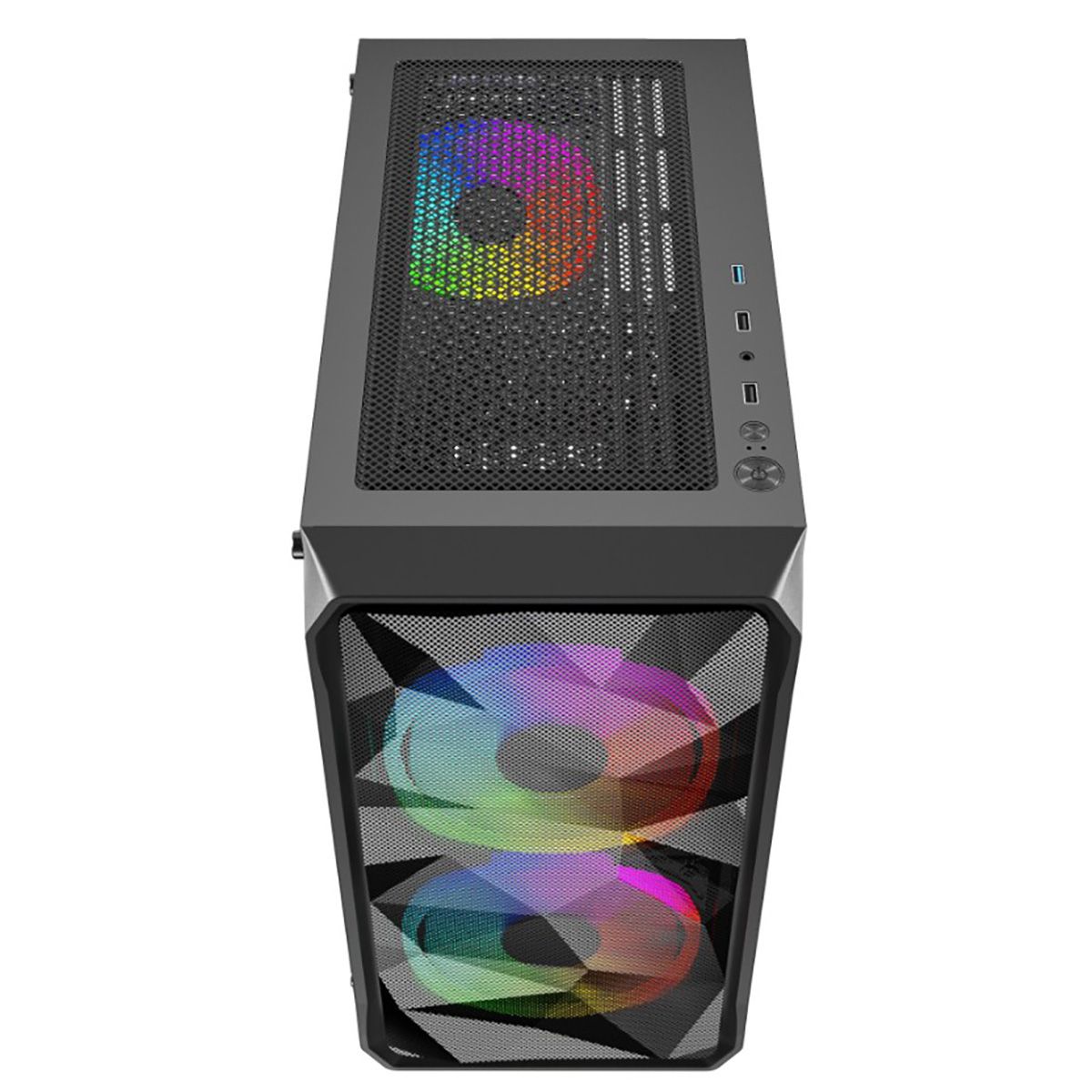 Корпус Powercase Mistral Micro A3B ARGB, Tempered Glass, 2x 140mm ARGB PWM+1x 120mm ARGB PWM, чёрный, mATX (CMMAB-A3)