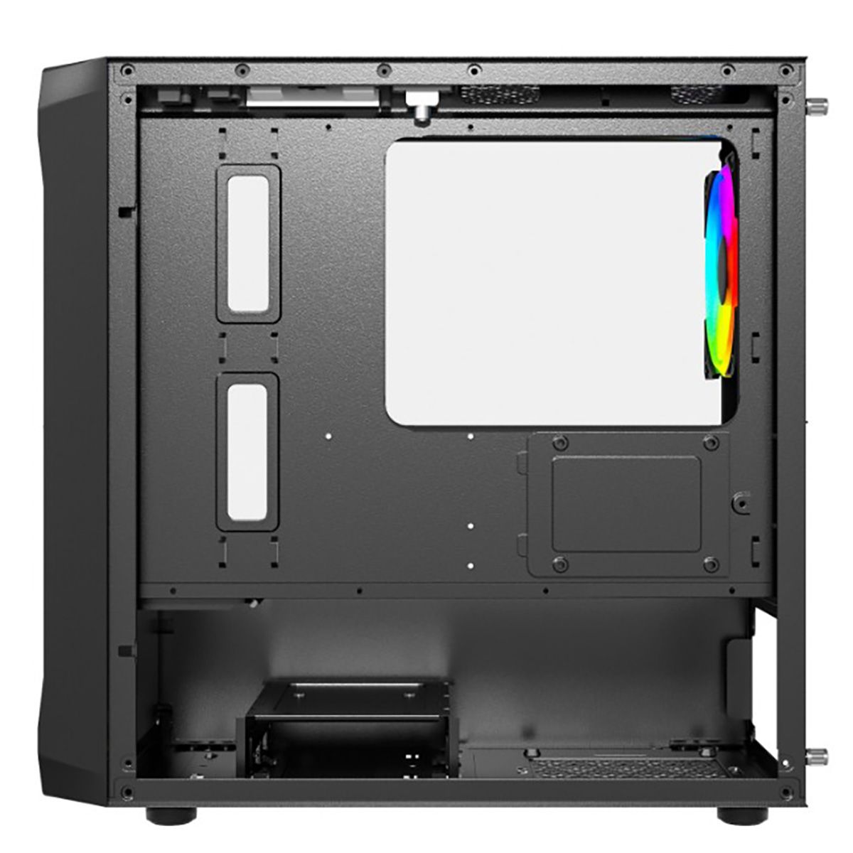 Корпус Powercase Mistral Micro A3B ARGB, Tempered Glass, 2x 140mm ARGB PWM+1x 120mm ARGB PWM, чёрный, mATX (CMMAB-A3)