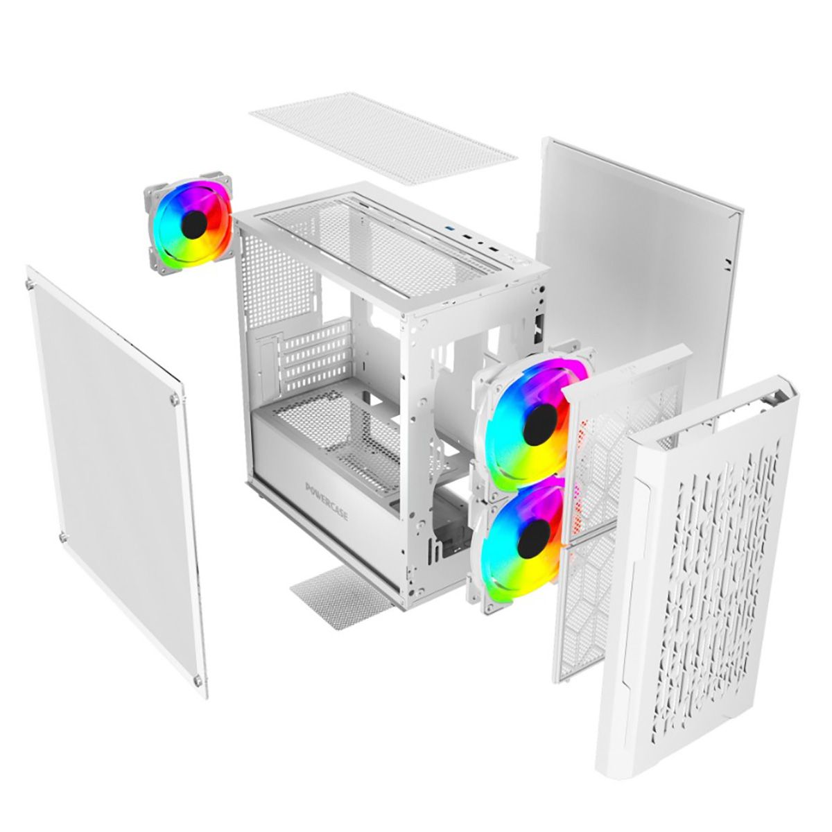 Корпус Powercase Mistral Micro D3W ARGB, Tempered Glass, 2x 140mm ARGB PWM+1x 120mm ARGB PWM, белый, mATX (CMMDW-A3)