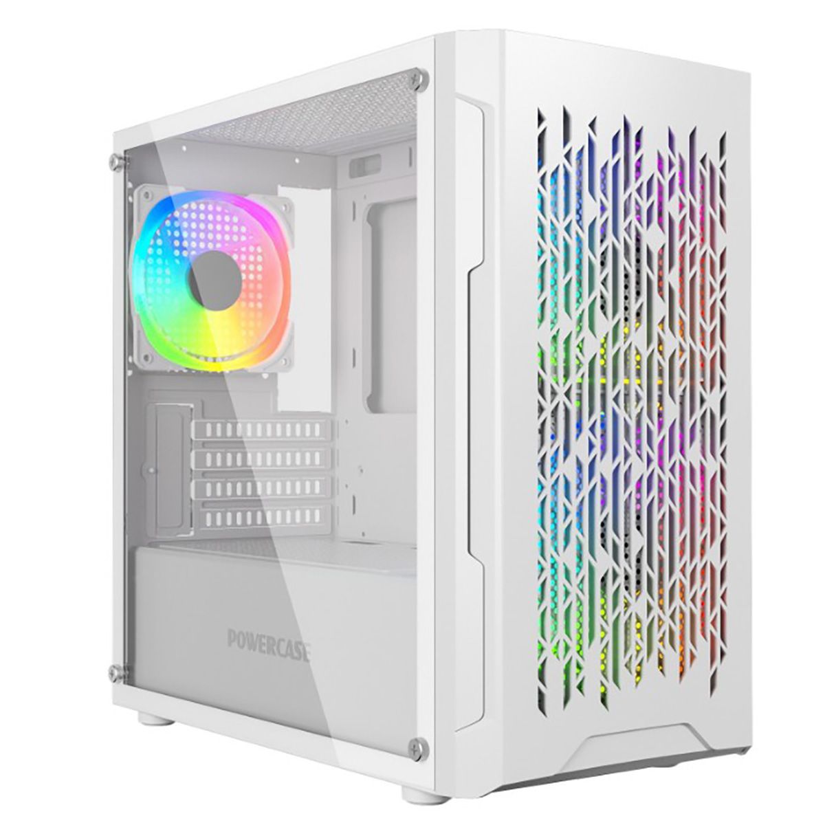 Корпус Powercase Mistral Micro D3W ARGB, Tempered Glass, 2x 140mm ARGB PWM+1x 120mm ARGB PWM, белый, mATX (CMMDW-A3)