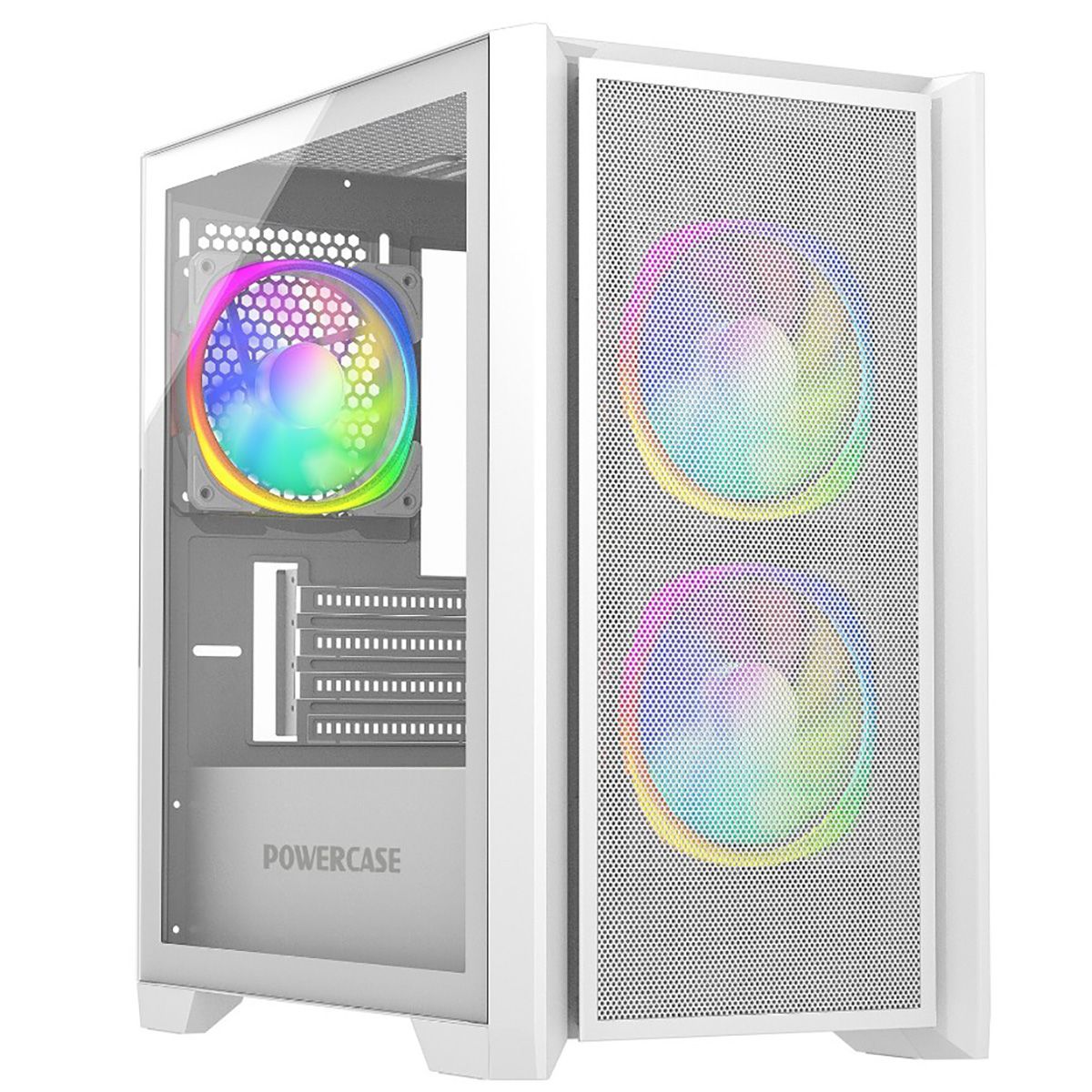 Корпус Powercase Alisio Micro Z3W ARGB, Tempered Glass, 3x 120mm ARGB fan, белый, mATX (CAMZW-A3)