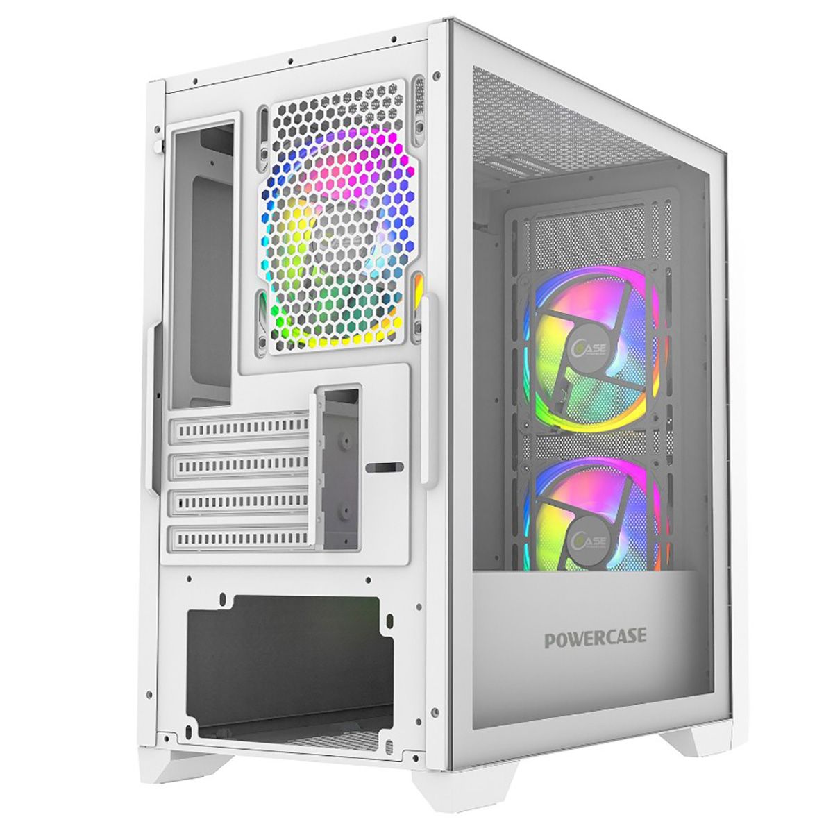 Корпус Powercase Alisio Micro Z3W ARGB, Tempered Glass, 3x 120mm ARGB fan, белый, mATX (CAMZW-A3)