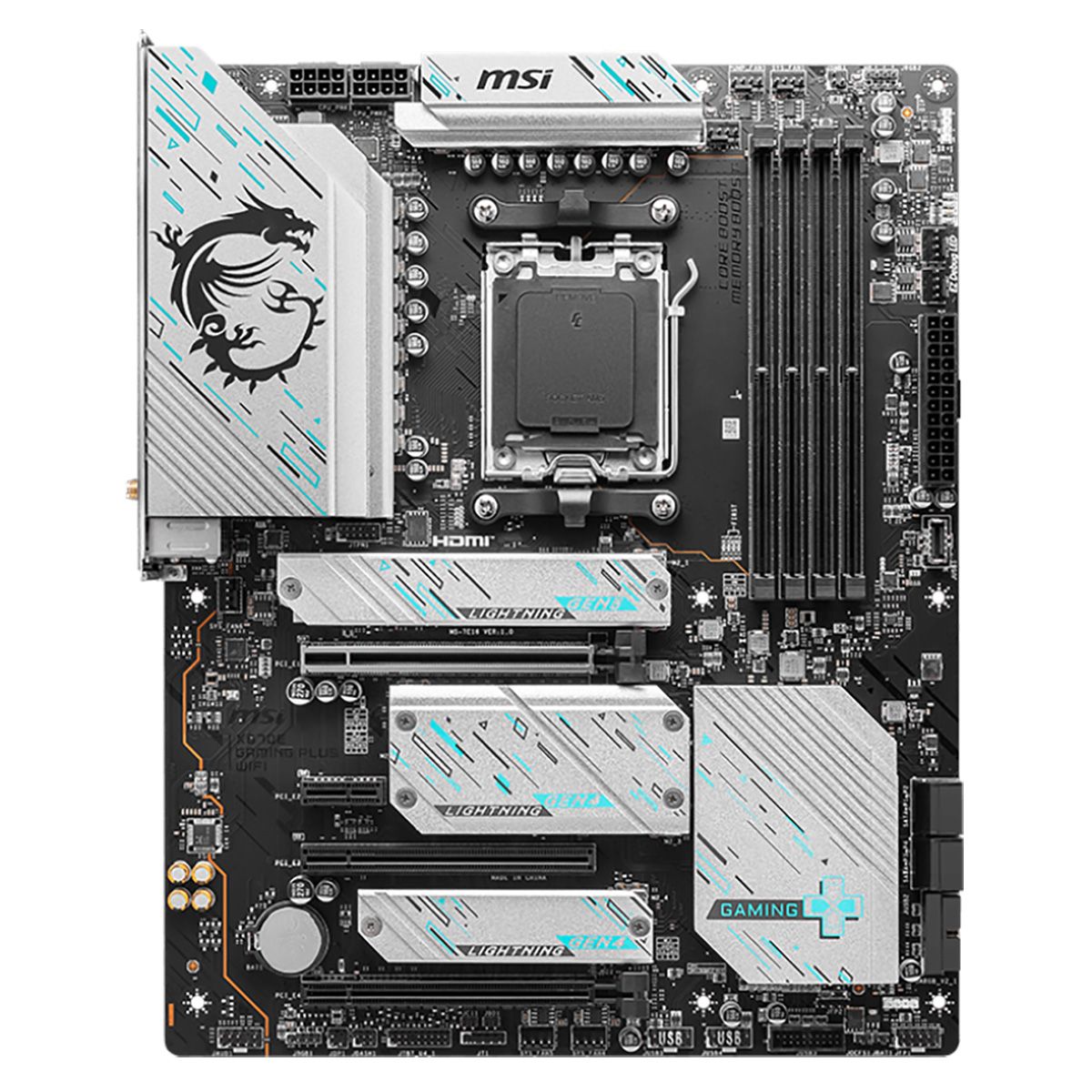 Материнская плата MSI X670E GAMING PLUS WIFI X670, AM5, 4*DDR5, 3*PCIEx16, 1*PCIEx1, 4*M.2, 2*TypeC, 3*USB3.2Gen2, 8*USB3.2Gen1, 8*USB2.0, 4*SATA3.0, 2.5G, DP, HDMI, ATX, RTL