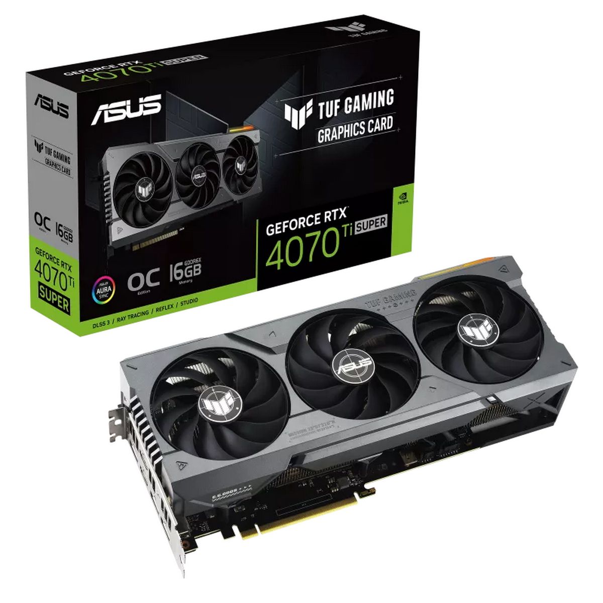 90YV0KF0-M0NA00 - Видеокарта ASUS TUF-RTX4070TIS-O16G-GAMING  /RTX4070TIS,HDMI*2,DP*3,16G,D6X