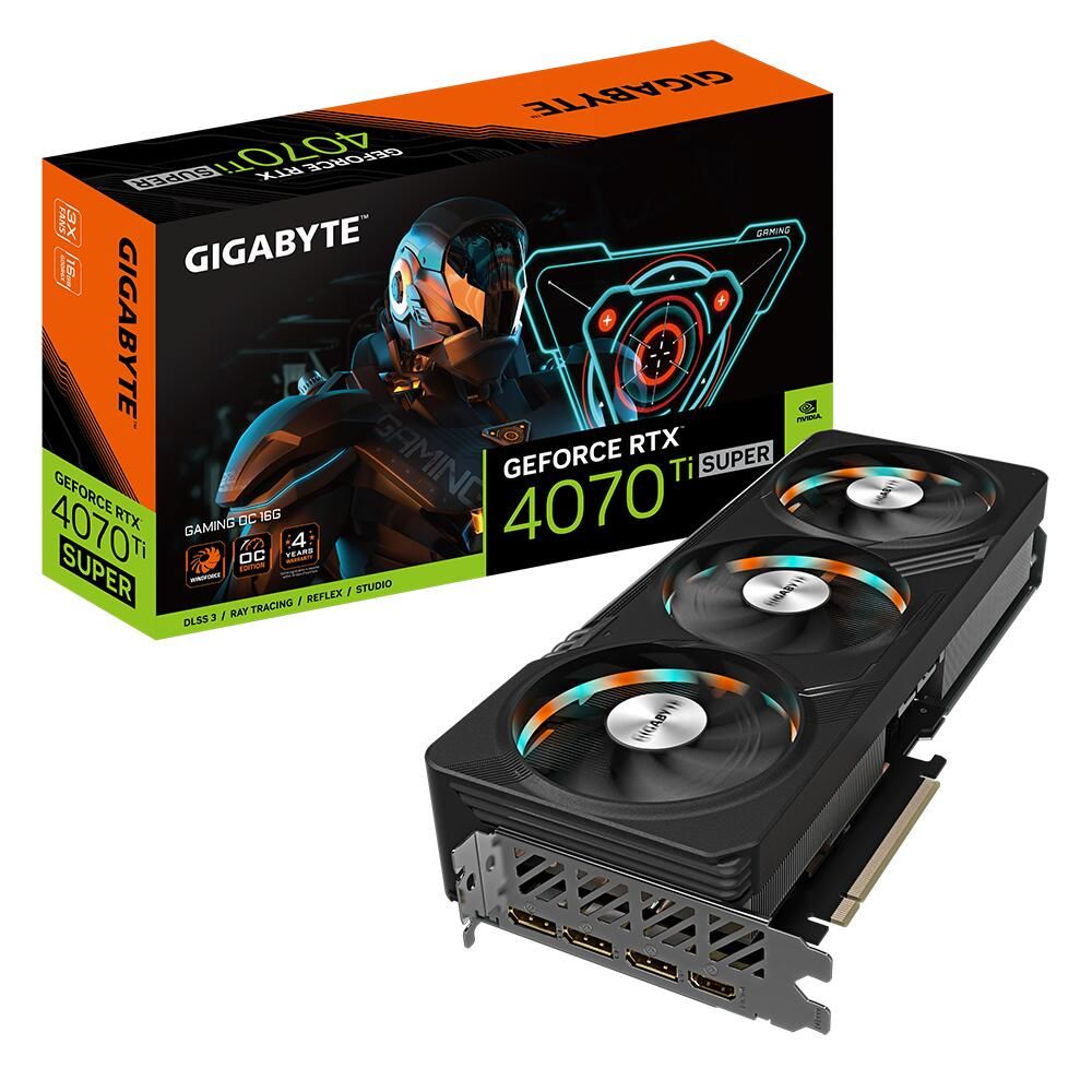 Видеокарта Gigabyte RTX4070Ti SUPER GAMING OC 16GB GDDR6X 256bit 3xDP HDMI 3FAN RTL