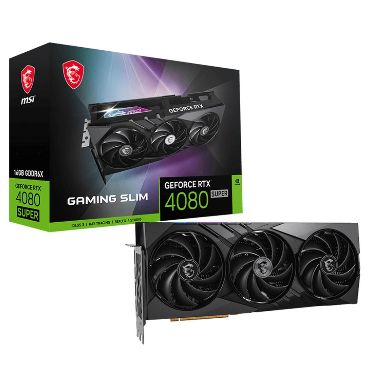 RTX 4080 SUPER 16G GAMING SLIM - Видеокарта MSI GeForce RTX 4080 SUPER 16G  GAMING SLIM