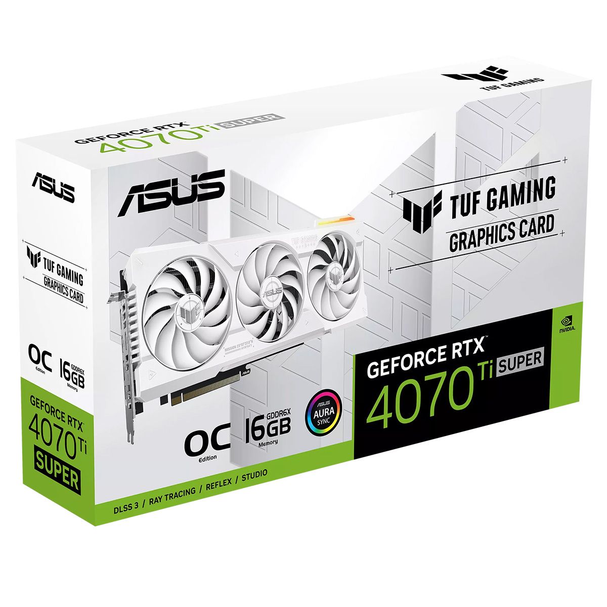 Видеокарта ASUS TUF-RTX4070TIS-O16G-WHITE-GAMING /RTX4070TIS ,HDMI*2,DP*3,16G,D6X