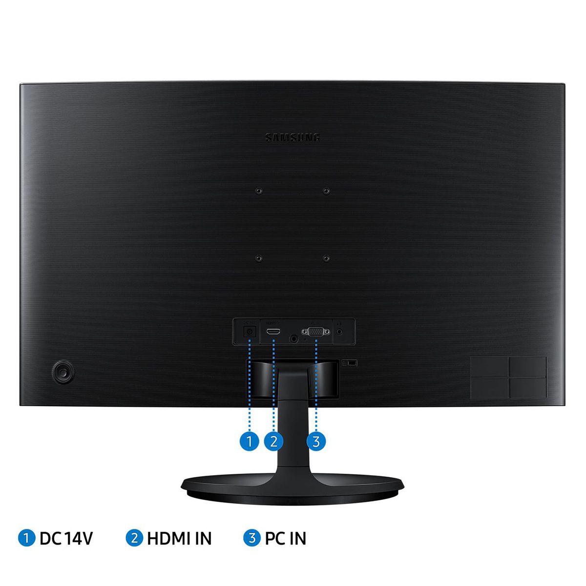 Монитор Samsung 23.8" S24C360EAI Black (VA, 1920x1080, D-Sub+HDMI, 4 ms, 178°/178°, 250 cd/m, 3000:1, 75Hz, Curved R1800)
