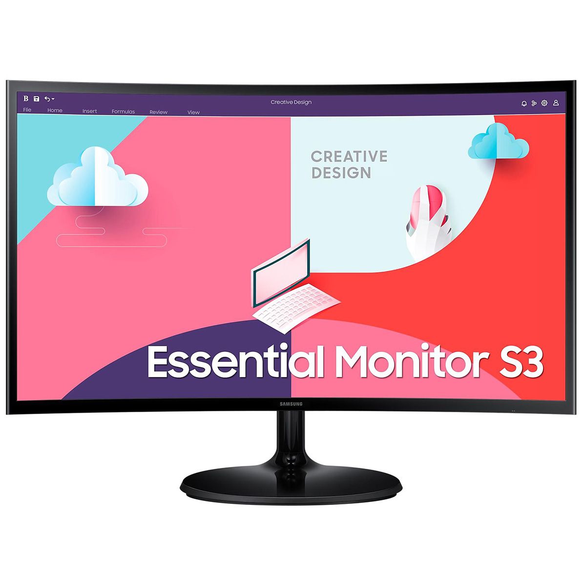 Монитор Samsung 23.8" S24C360EAI Black (VA, 1920x1080, D-Sub+HDMI, 4 ms, 178°/178°, 250 cd/m, 3000:1, 75Hz, Curved R1800)