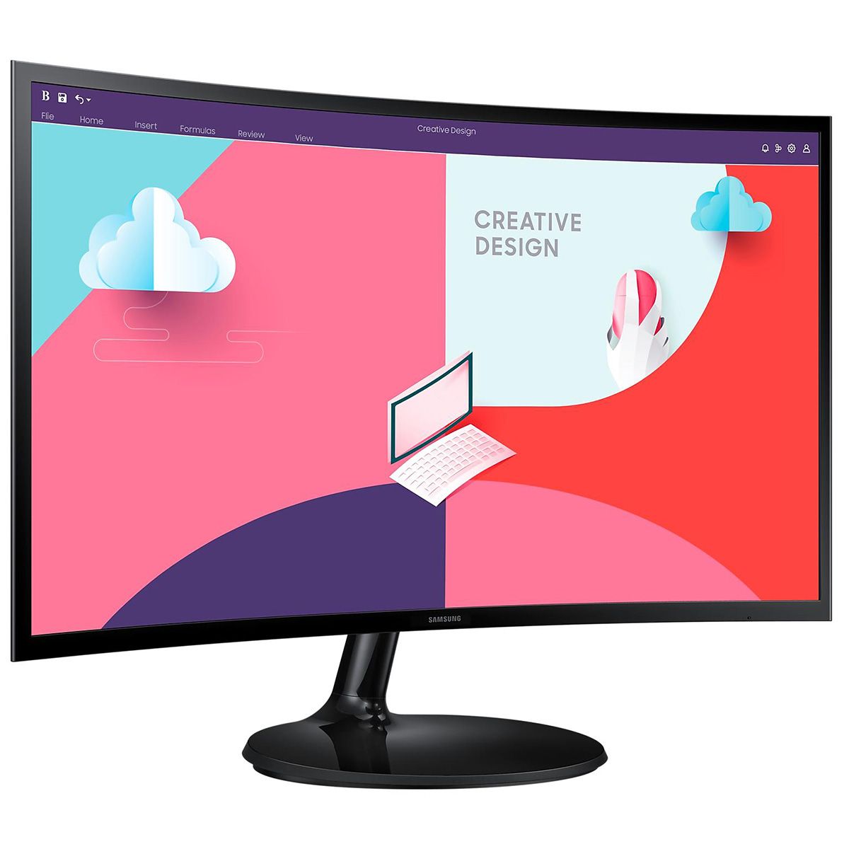 Монитор Samsung 23.8" S24C360EAI Black (VA, 1920x1080, D-Sub+HDMI, 4 ms, 178°/178°, 250 cd/m, 3000:1, 75Hz, Curved R1800)