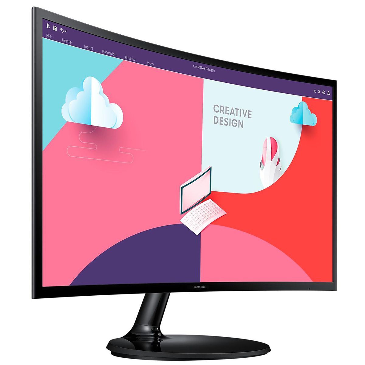 Монитор Samsung 23.8" S24C360EAI Black (VA, 1920x1080, D-Sub+HDMI, 4 ms, 178°/178°, 250 cd/m, 3000:1, 75Hz, Curved R1800)