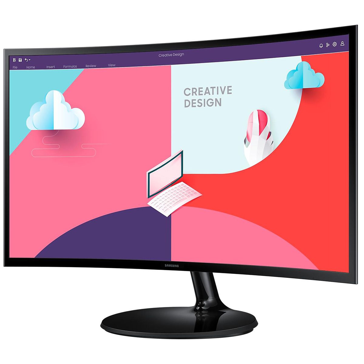 Монитор Samsung 23.8" S24C360EAI Black (VA, 1920x1080, D-Sub+HDMI, 4 ms, 178°/178°, 250 cd/m, 3000:1, 75Hz, Curved R1800)