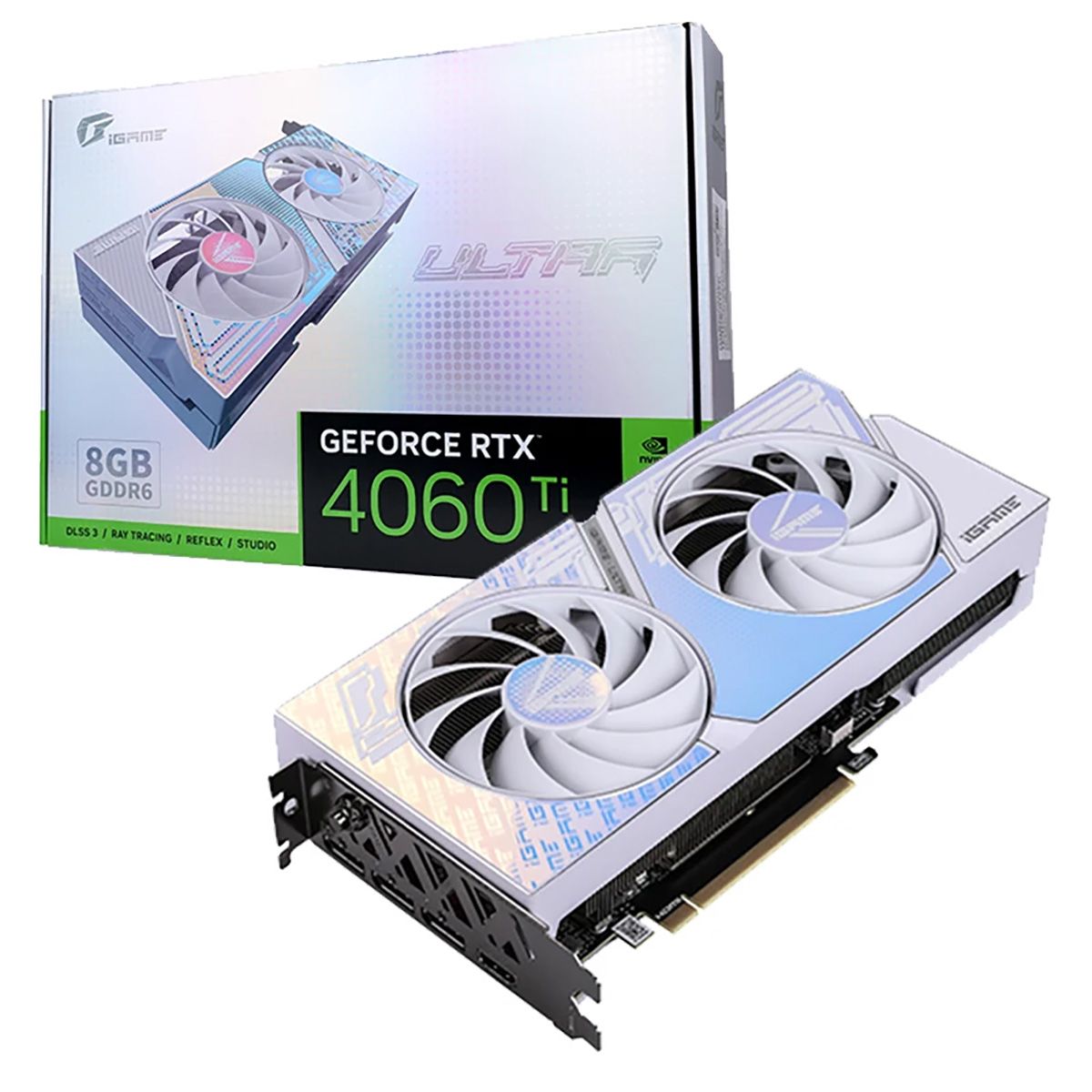 RTX 4060 Ti Ultra W DUO OC 8GB-V - Видеокарта Colorful RTX4060Ti Ultra W  DUO OC 8GB-V 128-bit GDDR6 DPx3 HDMI 2FAN RTL