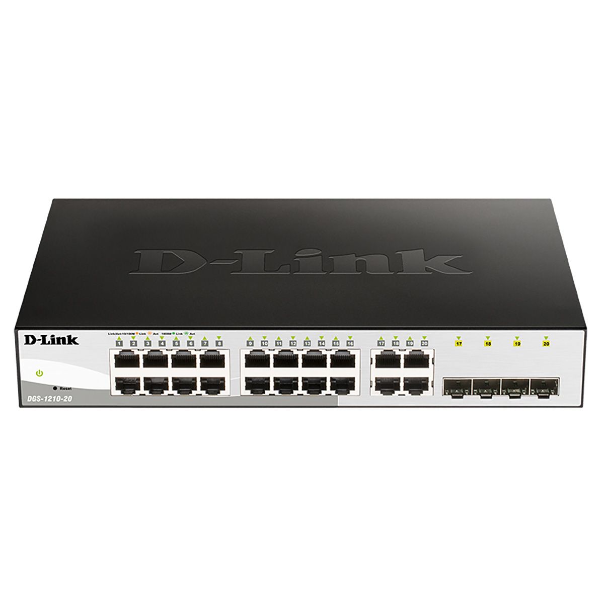 Коммутатор D-Link DGS-1210-20/FL2A Управляемый L2 коммутатор с 16 портами 10/100/1000Base-T и 4 комбо-портами 100/1000Base-T/SFP