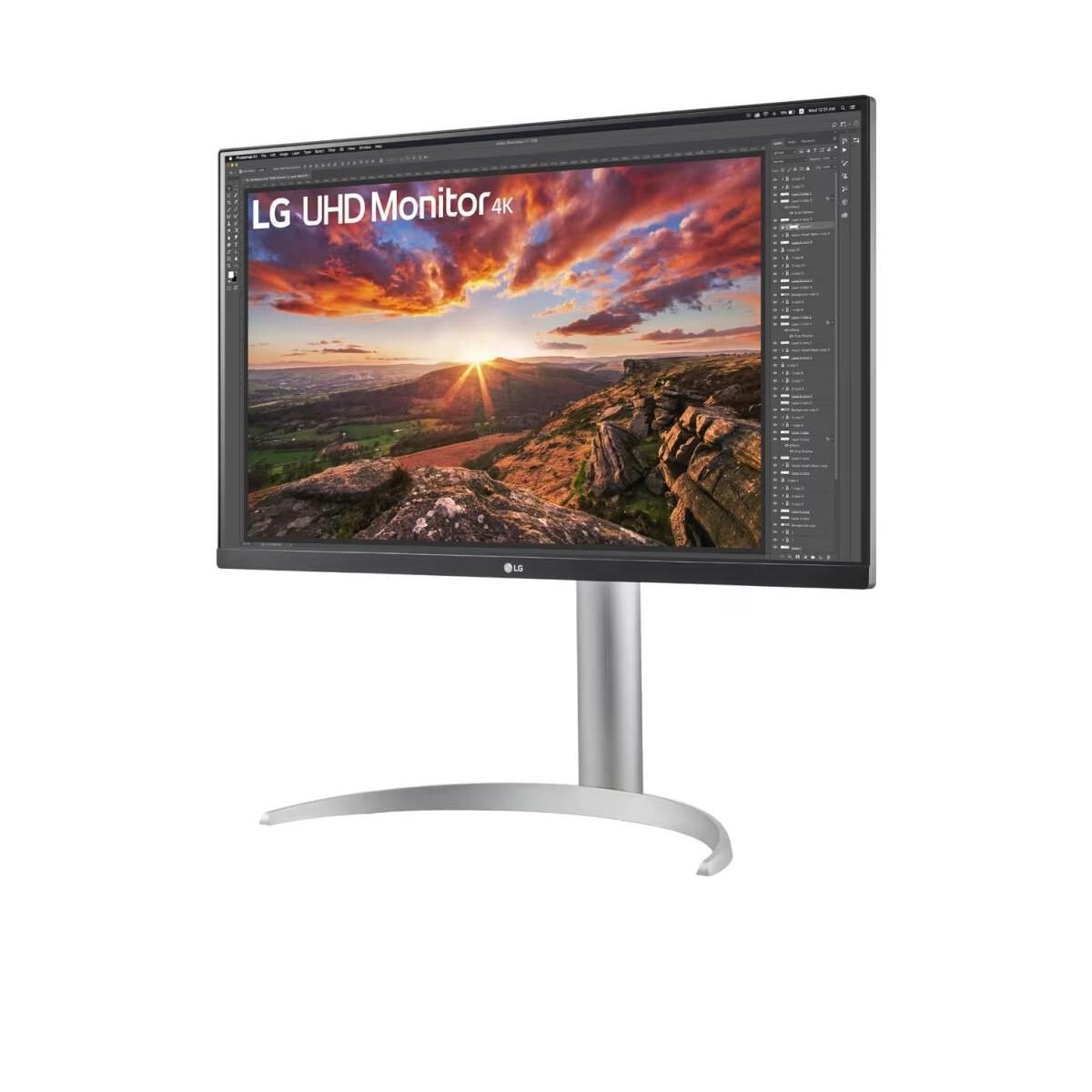 Монитор LG 27" 27UP850N-W White-Black (IPS, 3840x2160, HDMI+HDMI+DP+Type C, USB Hub, 5 ms, 178°/178°, 400 cd/m, 1000:1, 60Hz, MM, Pivot)