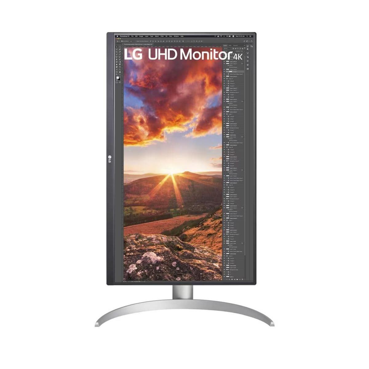 Монитор LG 27" 27UP850N-W White-Black (IPS, 3840x2160, HDMI+HDMI+DP+Type C, USB Hub, 5 ms, 178°/178°, 400 cd/m, 1000:1, 60Hz, MM, Pivot)