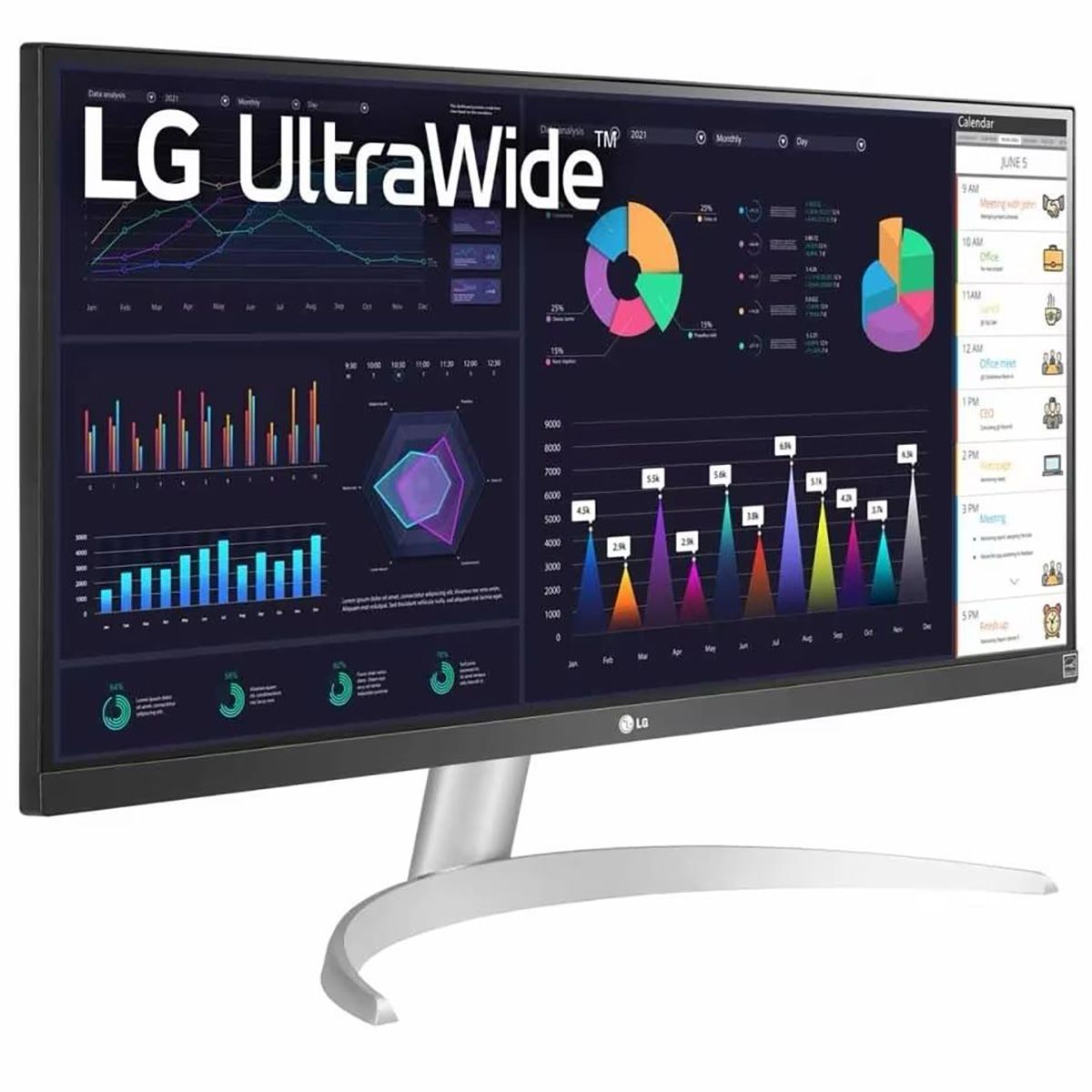 Монитор LG 29" LG 29WQ600-W White-Black (IPS, 2560x1080, HDMI+DP+Type C, 5 ms, 178°/178°, 250 cd/m, 1000:1, 100Hz, MM)