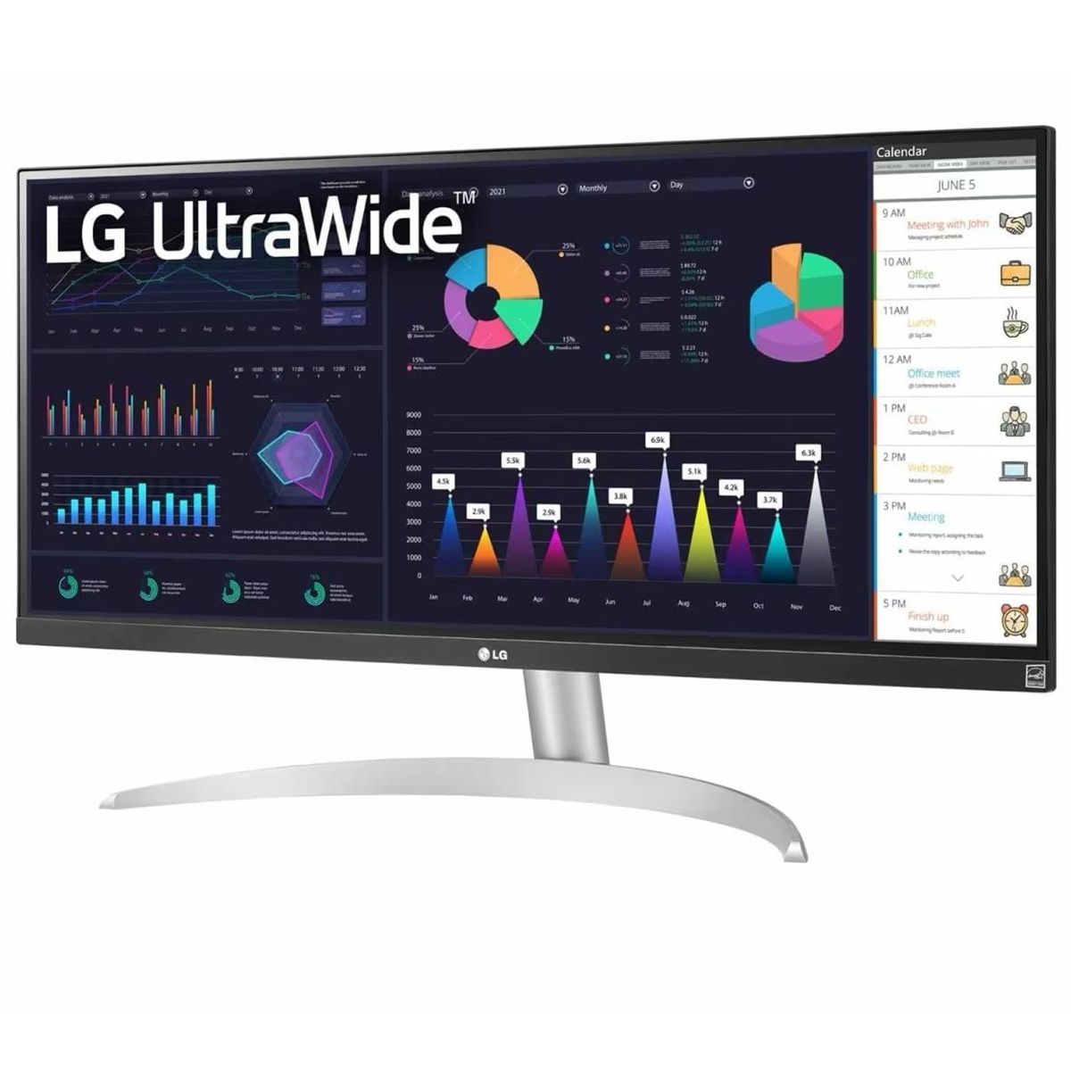 Монитор LG 29" LG 29WQ600-W White-Black (IPS, 2560x1080, HDMI+DP+Type C, 5 ms, 178°/178°, 250 cd/m, 1000:1, 100Hz, MM)