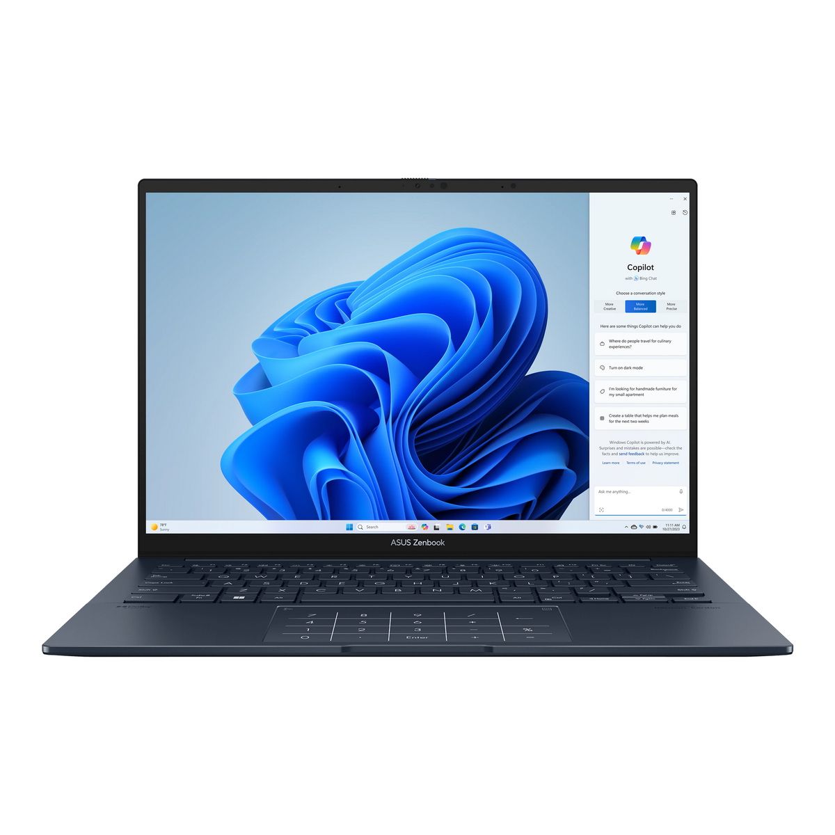 Ноутбук ASUS Zenbook 14 OLED UX3405MA-QD437 Intel Core Ultra 5 125H/16Gb/512Gb/14"/OLED /FHD+/60Hz/NoOS/Blue(90NB11R1-M010B0)