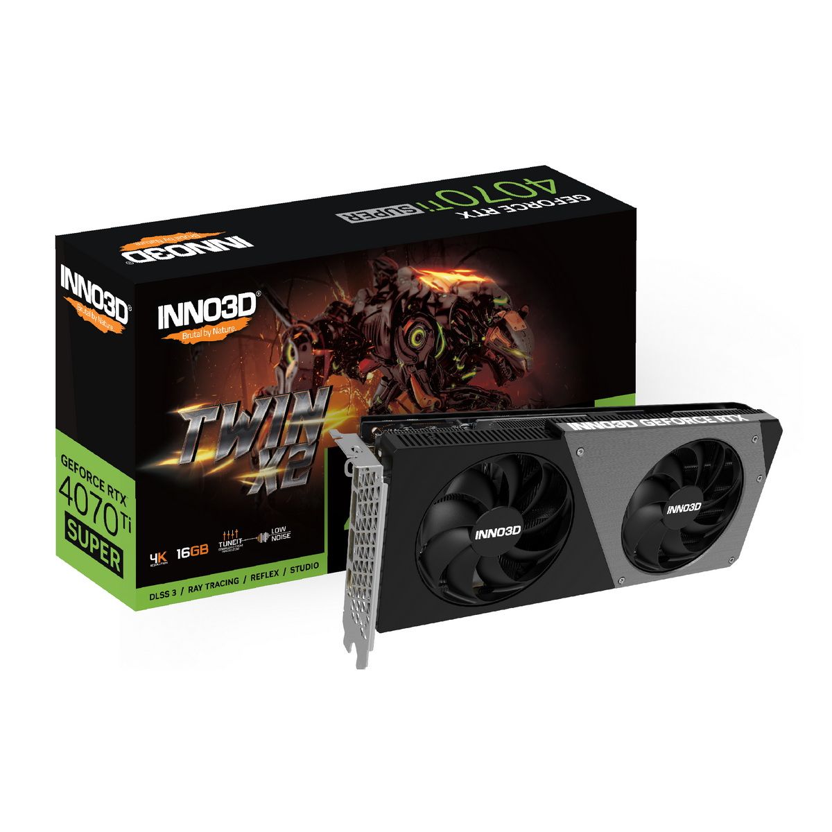 Видеокарта INNO3D RTX4070Ti SUPER TWIN X2 16GB GDDR6X 256bit 3xDP HDMI 2FAN RTL