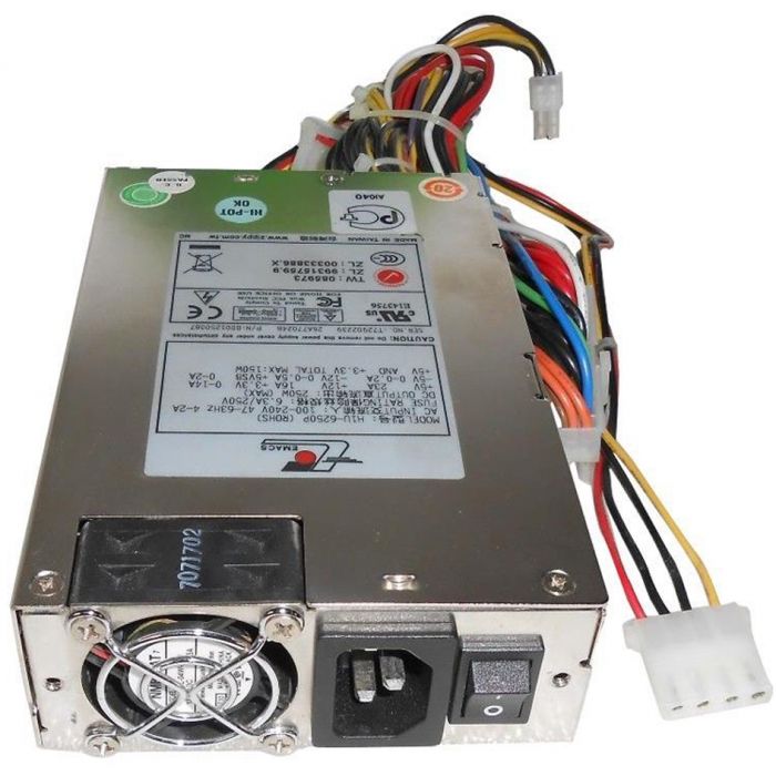 Блок питания EMACS (Zippy) H1U-6250P 1U 250W, 1U Single (ШВГ=100*40,5*155мм), 70%, Активный PFC, OEM