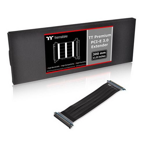 Кабель Thermaltake AC-045-CN1OTN-C1 PCI Express Extender/Black/PCIE 16X/300mm RTL {10}