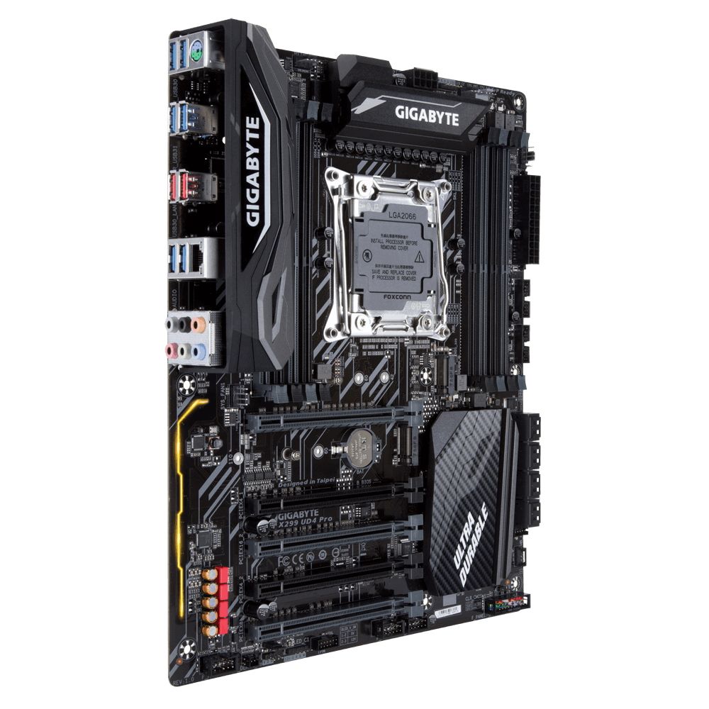 Материнская плата Gigabyte X299 UD4 Pro, Socket 2066, Intel®X299, 8xDDR4-2400, 5xPCI-Ex16, 8xSATA3,(RAID 0/1/5/10), 2xM.2, 8 Ch Audio, GLan, (0+4)xUSB2.0, (8+4)xUSB3.1, 1xPS/2, ATX, RTL {8}