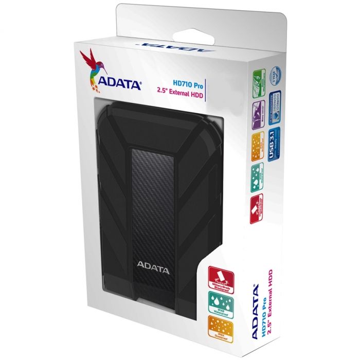 Жесткий диск внешний ADATA HD710 Pro AHD710P-4TU31-CBK 4TB 2.5" USB 3.1, IP68, Shock Sensor, Black, Retail {20} (461209)