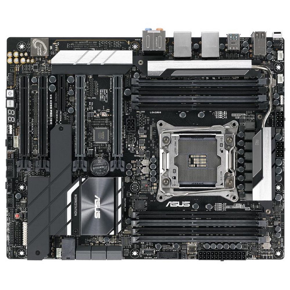 Материнская плата ASUS WS X299 PRO/SE LGA2066 ATX 8xDDR4 4xPCIEx16 PCIEx1 2xM.2 USB-C 2хGLAN {3} (813630)