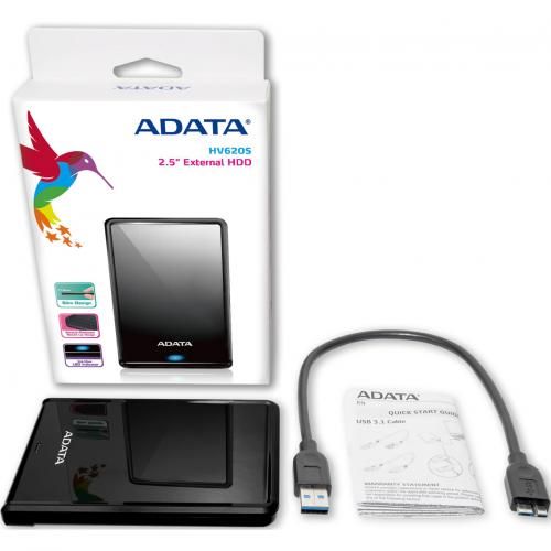 Жесткий диск внешний ADATA HV620 Slim AHV620S-4TU31-CBK 4TB 2.5" USB 3.0, 21mm, Black, Retail {20}