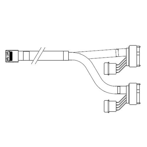 Кабель Broadcom Cable, U.2 Enabler, HD (SFF8643) -to- (2x SFF8639), 1m, Used to attach directly to the 8639 interface of the NVMe drive (05-50064-00)