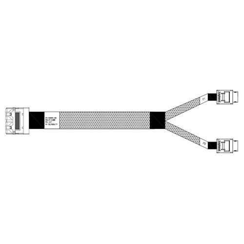 Кабель Broadcom Cable, U.2 Enabler, HD (SFF8643) -to- OCuLink (SFF8612), 1m, Used with Supermicro & Intel systems use OCuLink on the NVMe-backplane (05-50062-00) (007318) {10}