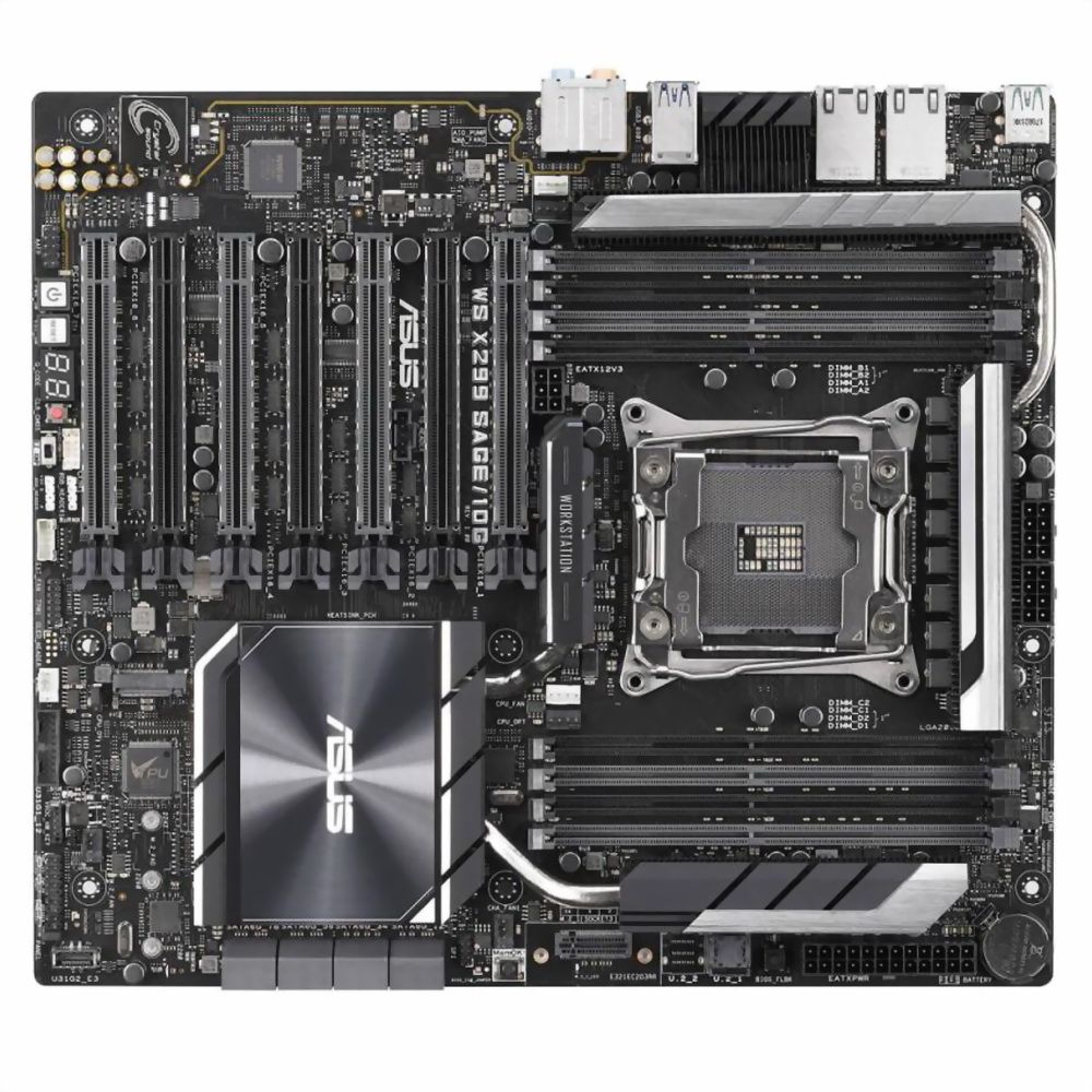 Материнская плата ASUS WS X299 SAGE/10G LGA2066 CEB 8xDDR4 7xPCIEx16 2xM.2 2x10GLAN {3} (952001)