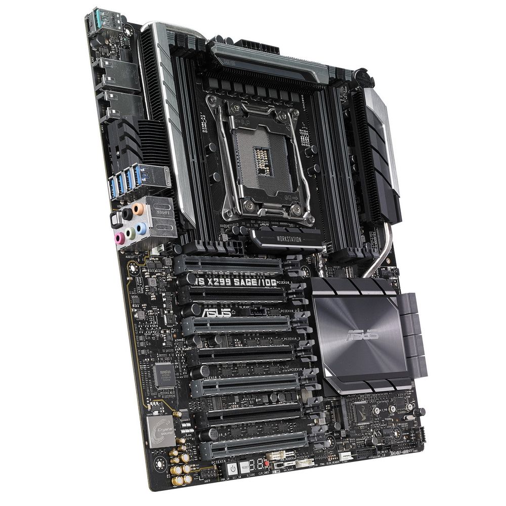 Материнская плата ASUS WS X299 SAGE/10G LGA2066 CEB 8xDDR4 7xPCIEx16 2xM.2 2x10GLAN {3} (952001)