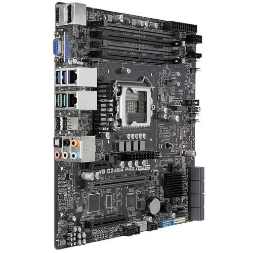 Материнская плата ASUS WS C246M PRO LGA1151 mATX 4xDDR4 PCIEx16 PCIEx8 PCIEx1 M.2 DP HDMI VGA 2xGLAN {5)