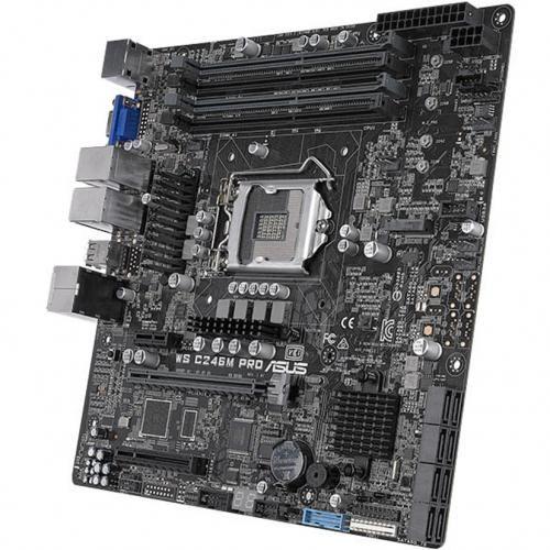 Материнская плата ASUS WS C246M PRO LGA1151 mATX 4xDDR4 PCIEx16 PCIEx8 PCIEx1 M.2 DP HDMI VGA 2xGLAN {5)