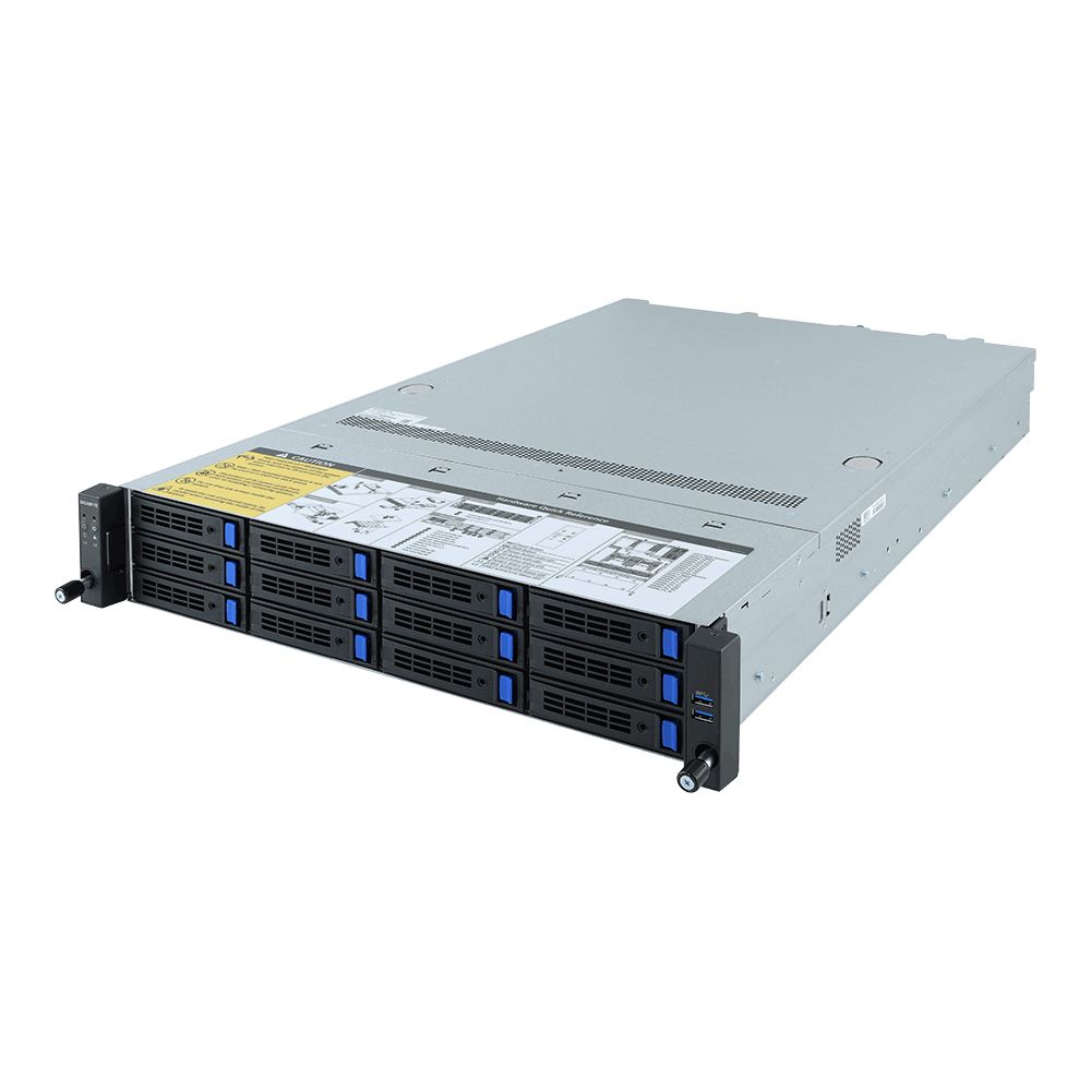 Платформа системного блока Gigabyte R261-3C0 2U, 2xLGA3647, 16xDDR4, up to 12x3.5, 2xM.2 PCIE, 2x1GbE, IPMI, 1x800W, Rails, 6NR2613C0MR-M7-100