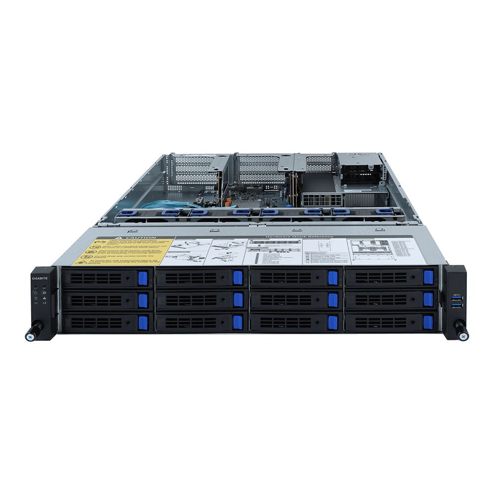 Платформа системного блока Gigabyte R261-3C0 2U, 2xLGA3647, 16xDDR4, up to 12x3.5, 2xM.2 PCIE, 2x1GbE, IPMI, 1x800W, Rails, 6NR2613C0MR-M7-100