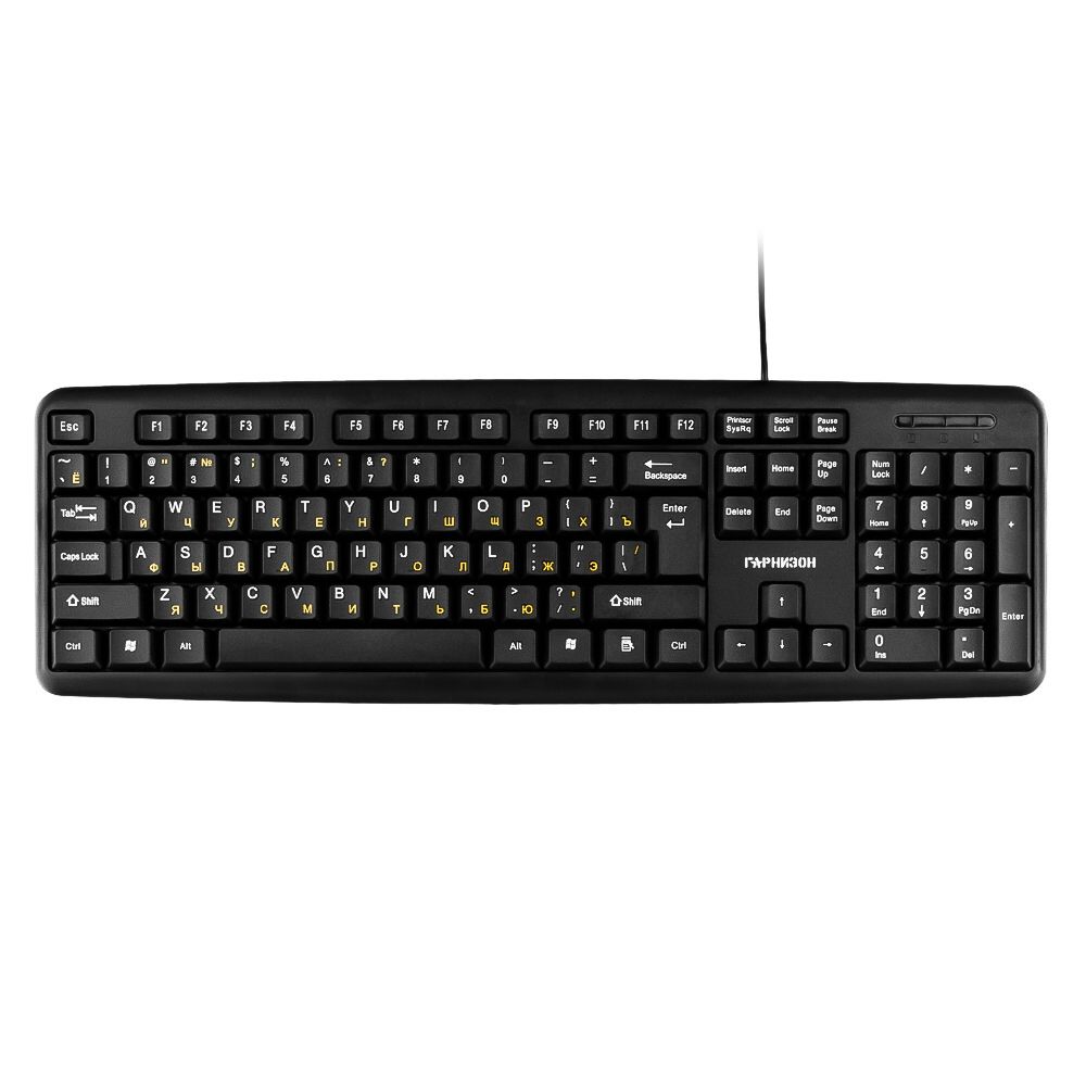 Клавиатура Гарнизон GK-100, USB, черный (207858) (207858)