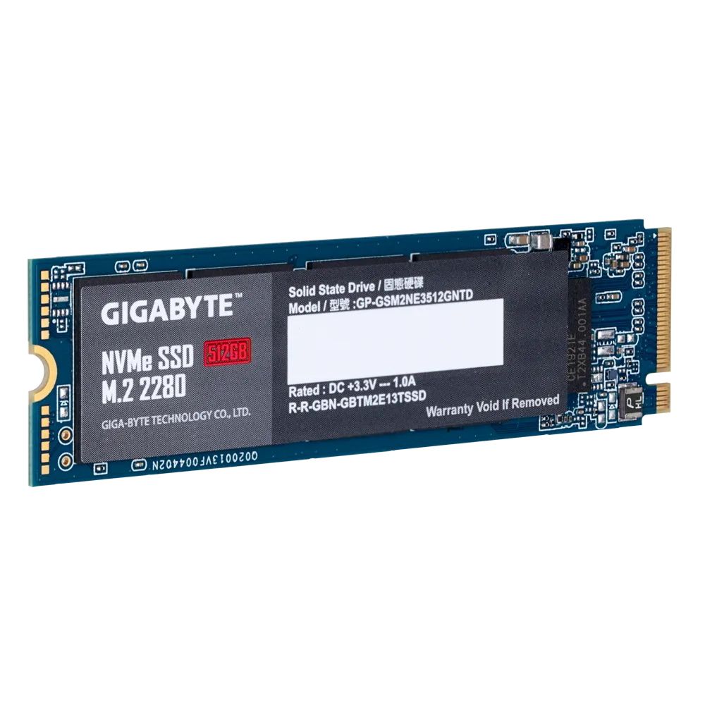 Твердотельный накопитель SSD Gigabyte 512GB M.2 2280 GP-GSM2NE3512GNTD Client PCIe Gen3x4 with NVMe, 1700/1550, IOPS 270/340K, MTBF 1.5M, 3D TLC, 800TBW, NVMe 1.3, RTL {50} (806880)