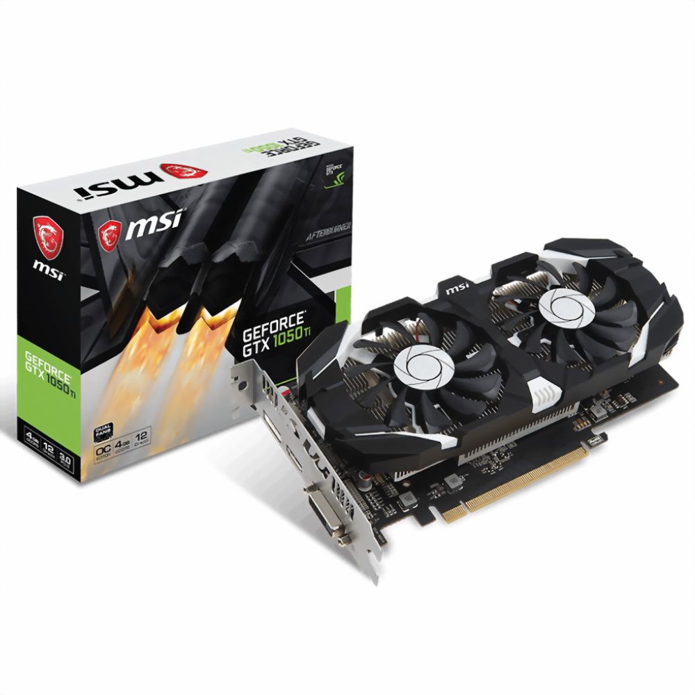 Видеокарта MSI GTX1050Ti 4GB OCV1 GDDR5 128bit DVI HDMI DP RTL {10} (518561)