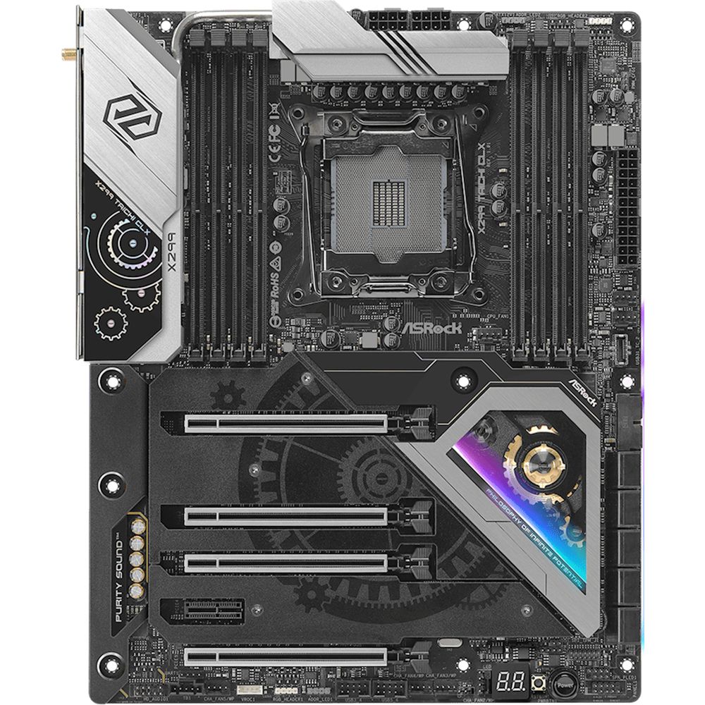 Материнская плата ASRock X299 TAICHI CLX, Socket 2066, Intel®X299, 8xDDR4-2666, 4xPCI-Ex16, 1xPCI-Ex1, 10xSATA3(RAID 0/1/5/10), 3xM.2, 8 Ch Audio, GLan, 1x2.5GLAN, WiFi, (2+4)xUSB2.0, (4+2)xUSB3.2, (1+1)xUSB3.2 Type-C™, ATX, RTL, {5} (339765)