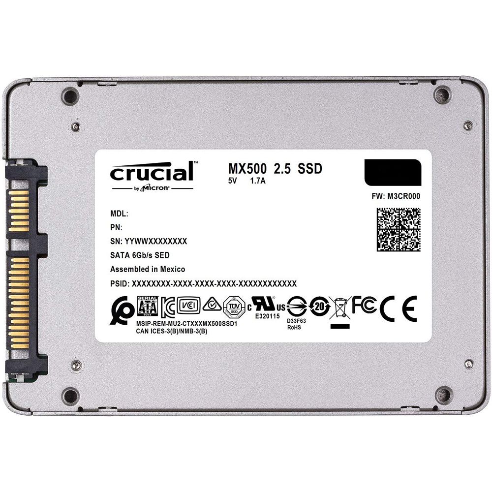 Твердотельный накопитель SSD Crucial MX500 CT2000MX500SSD1 2TB 2.5" Client SATA 6Gb/s, 560/510, IOPS 95/90K, MTBF 1.8M, 3D TLC, 700TBW, 7mm (with 9.5mm adapter), RTL {50}, (785077)
