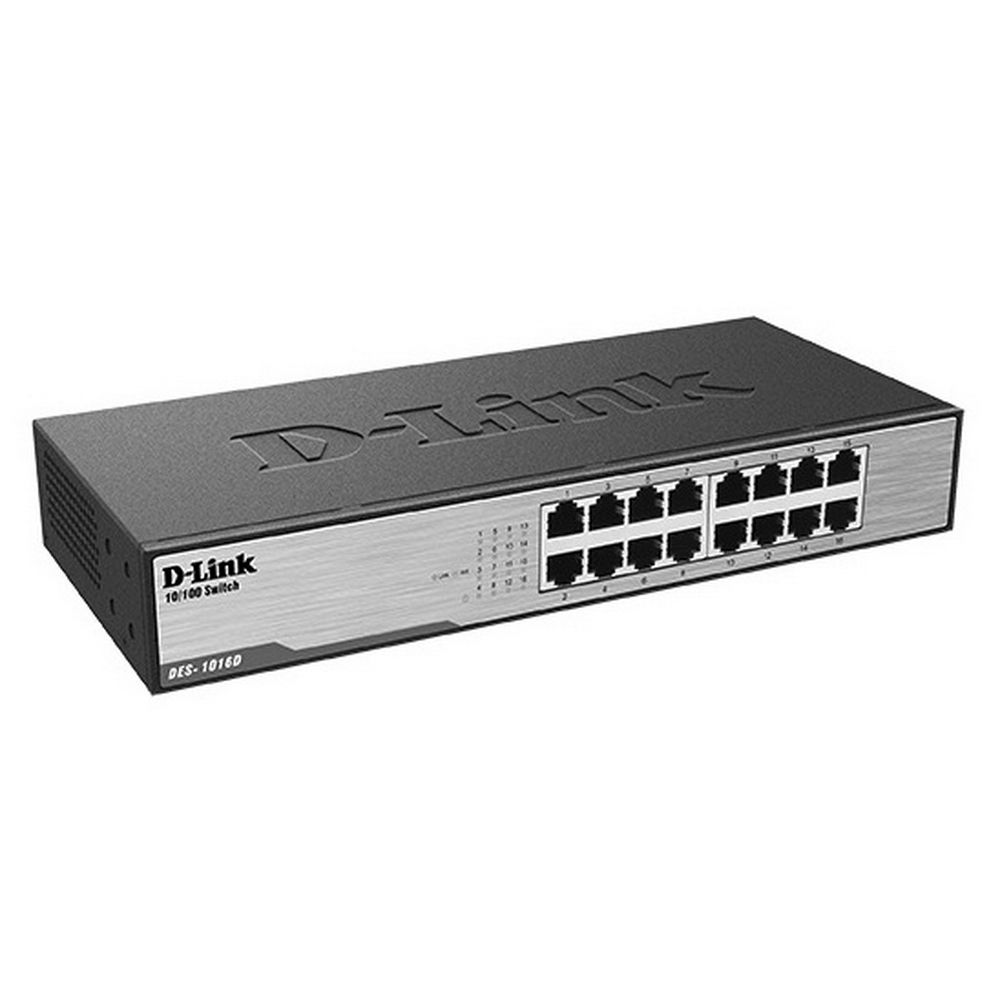 Коммутатор D-Link DES-1016D/H1A Неуправляемый коммутатор с 16 портами 10/100Base-TX, функцией энергосбережения и поддержкой QoS, {5} (435874)