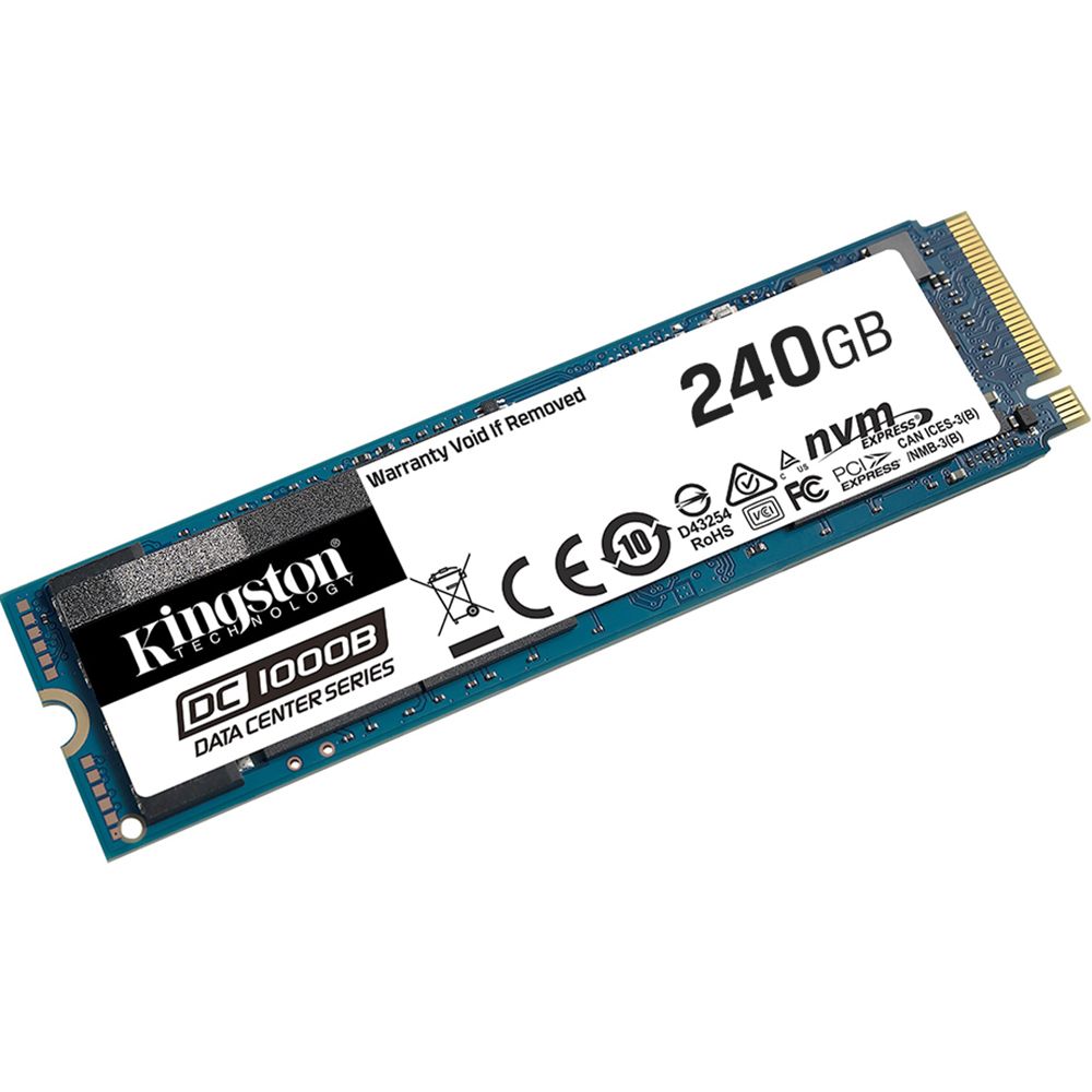Твердотельный накопитель SSDKingston DC1000B Enterprise M.2 2280 SEDC1000BM8/240G 240GB PCIe Gen3x4 with NVME, 2200/290, IOPS 111/12K, MTBF 2M, 3D TLC, 248TBW, 0.5DWPD (303599)