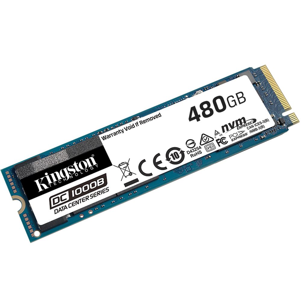 Твердотельный накопитель SSD Kingston DC1000B Enterprise M.2 2280 SEDC1000BM8/480G 480GB PCIe Gen3x4 with NVME, 3200/565, IOPS 205/20K, MTBF 2M, 3D TLC, 475TBW, 0.5DWPD (303612) {10}