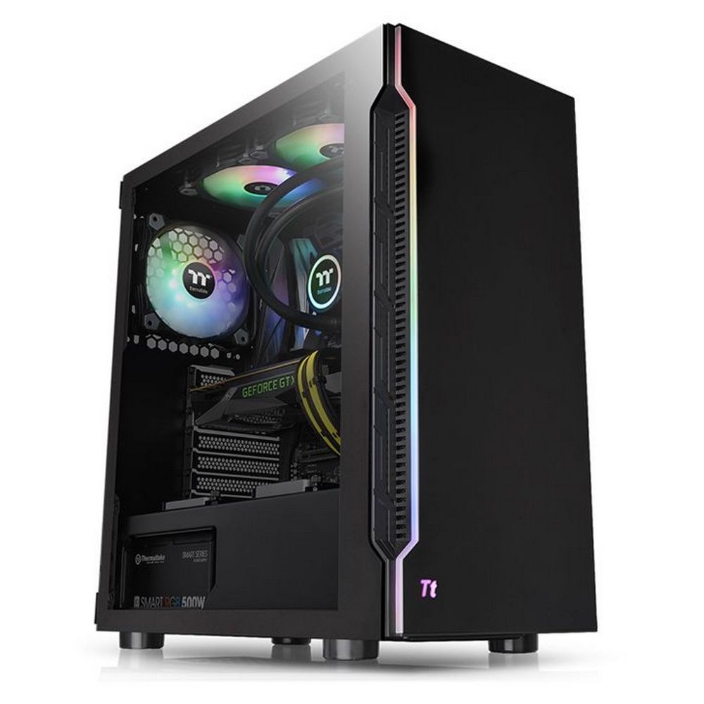 Корпус Thermaltake H200 TG CA-1M3-00M1WN-00 RGB/Black/Win/SPCC/Tempered Glass*1/120mm Standard fan *1 (521529)