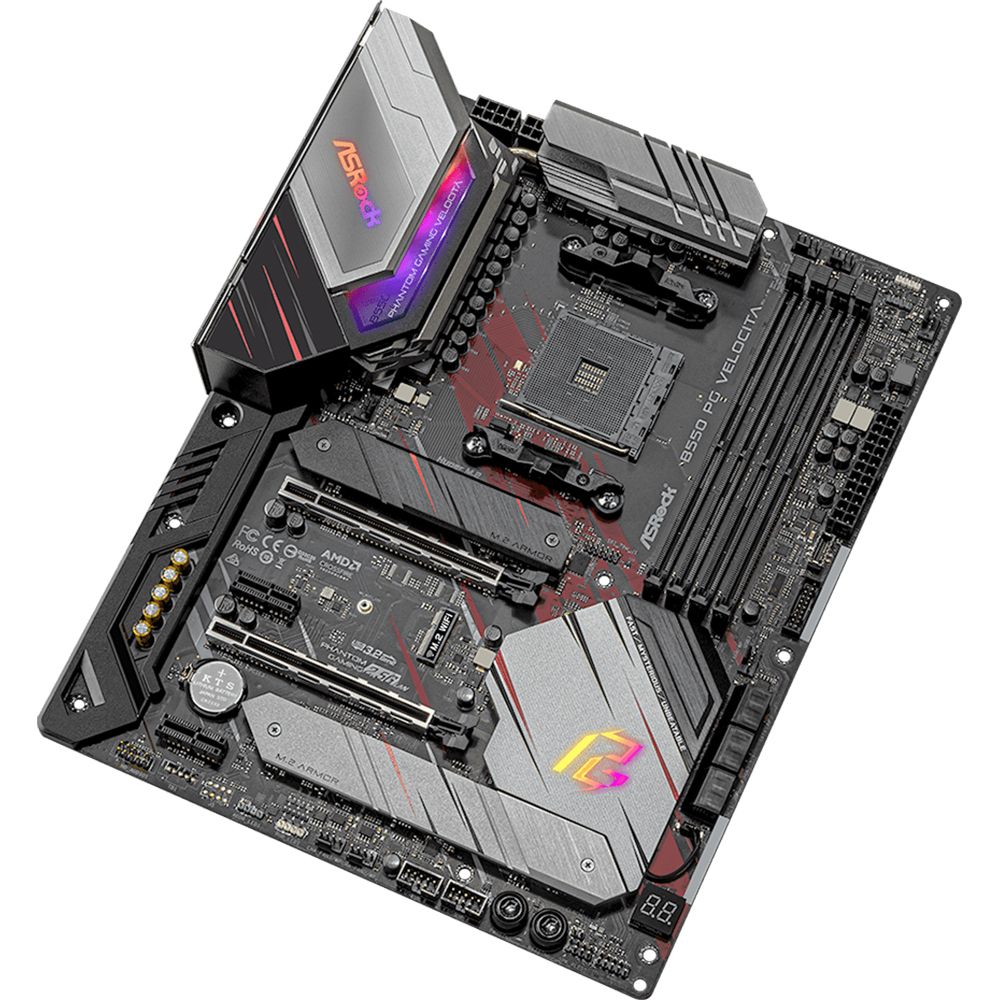 Материнская плата ASRock B550 PG VELOCITA, Socket AM4, AMD B550, 4xDDR4-3200, HDMI, 2xPCI-Ex16, 2xPCI-Ex1, 6xSATA3(RAID 0/1/10), 2xM.2, 8 Ch Audio, 1x2,5GLan, (4+4)xUSB2.0, (3+2)xUSB3.2, (1+1)xUSB3.2 Type-C™, 1xPS/2, ATX, RTL, {5} (931550)
