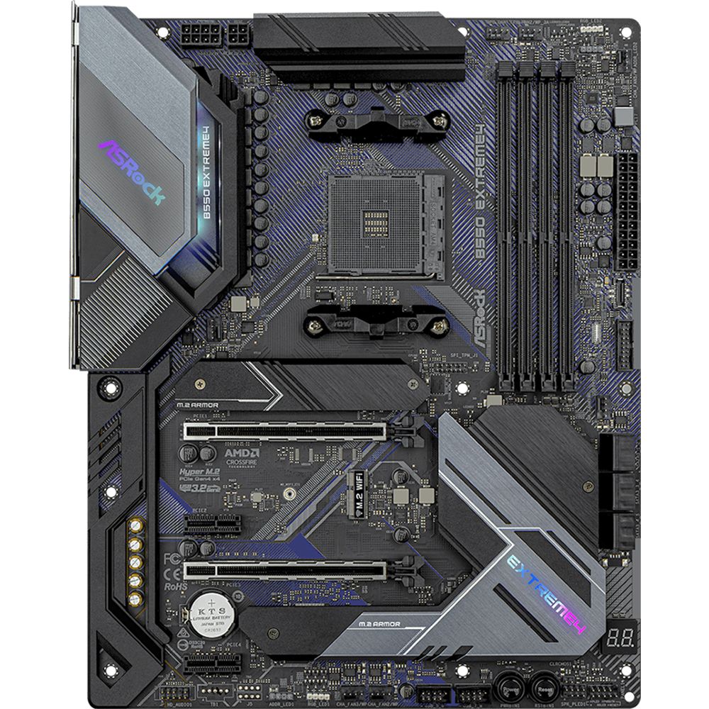 Материнская плата ASRock B550 EXTREME4, Socket AM4, AMD B550, 4xDDR4-3200, HDMI, 2xPCI-Ex16, 2xPCI-Ex1, 6xSATA3(RAID 0/1/10), 2xM.2, 8 Ch Audio, 1x2,5GLan, (4+4)xUSB2.0, (3+2)xUSB3.2, (1+1)xUSB3.2 Type-C™, 1xPS/2, ATX, RTL, {5} (931567)