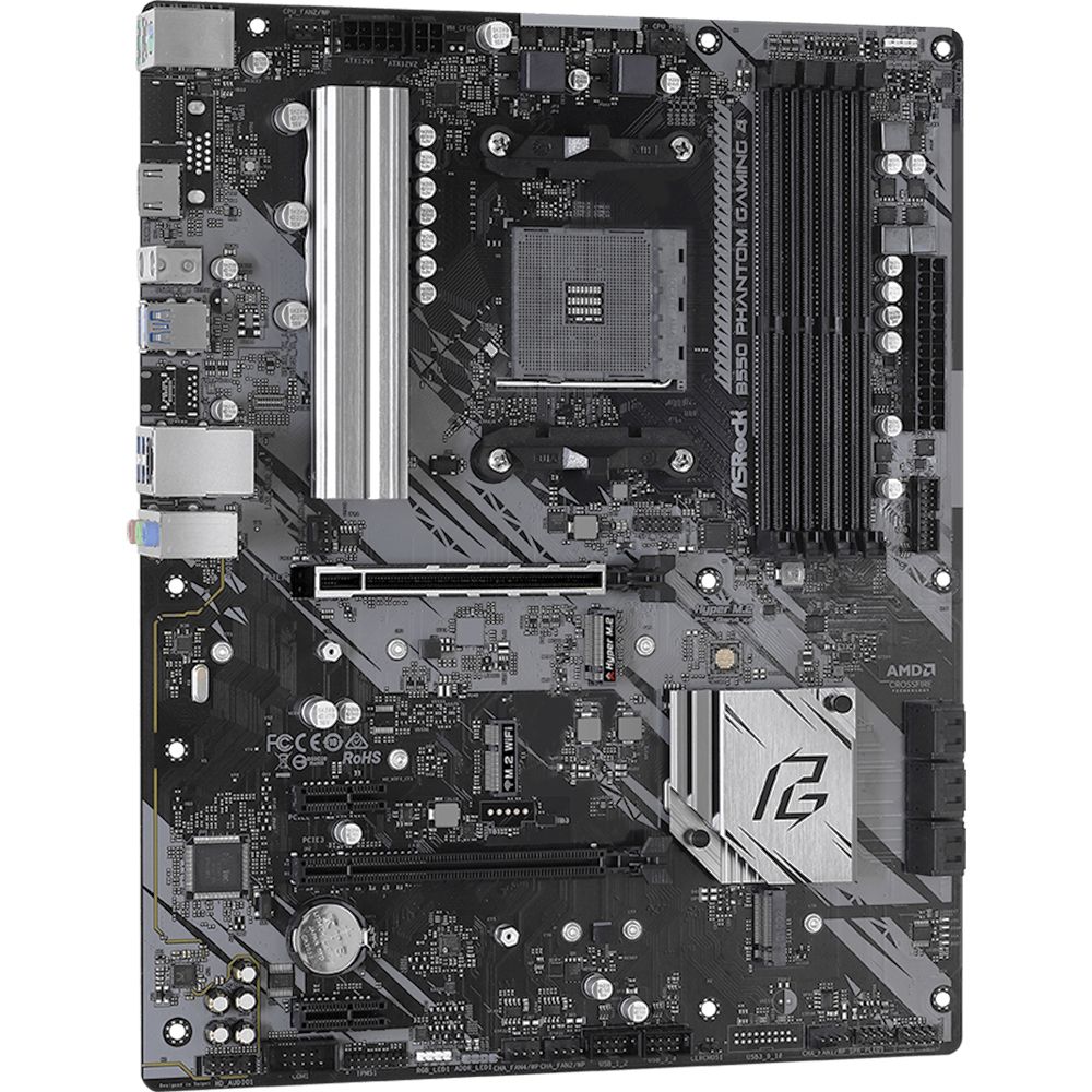 Материнская плата ASRock B550 PHANTOM GAMING 4, Socket AM4, AMD B550, 4xDDR4-3200, HDMI, 2xPCI-Ex16, 2xPCI-Ex1, 6xSATA3(RAID 0/1/10), 2xM.2, 8 Ch Audio, 1xGLan, (0+4)xUSB2.0, (6+2)xUSB3.2, 1xPS/2, ATX, RTL, {10} (931499)